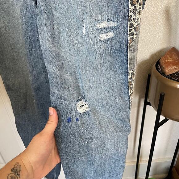 Anthropology Pilcro The Lex Denim Overalls - in Leopard Side - Picture 4 of 8